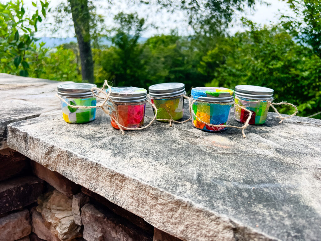 Homemade plastic jar lanterns