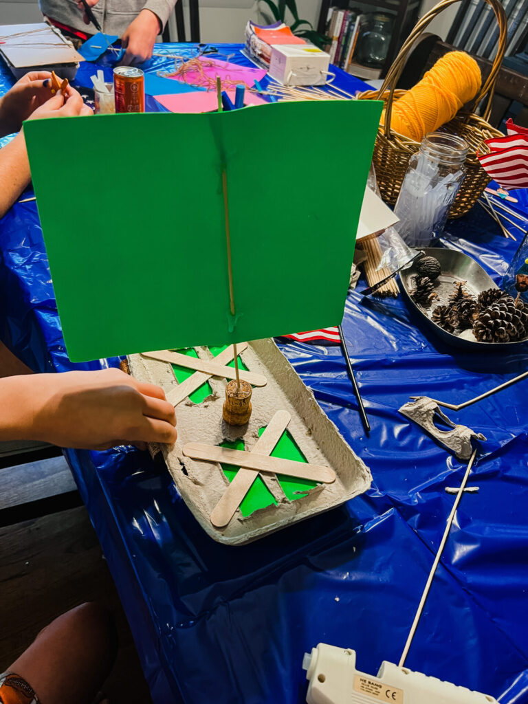 DIY Boat made from an egg carton.