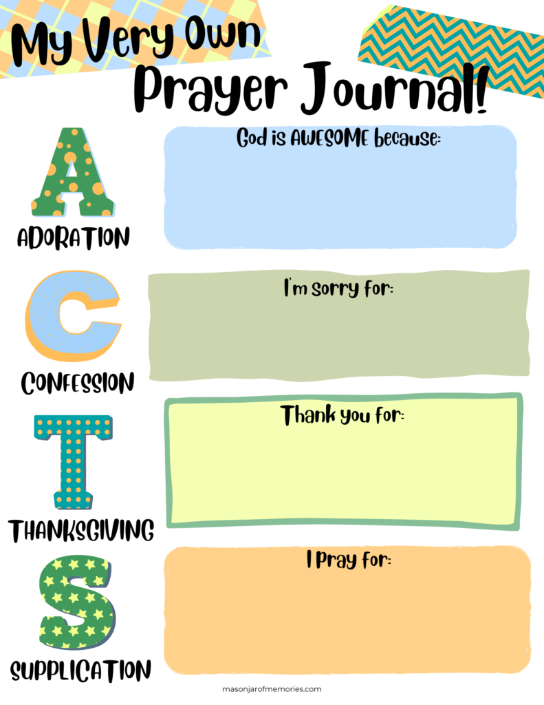 Acts Prayer Method Graphic Organizer