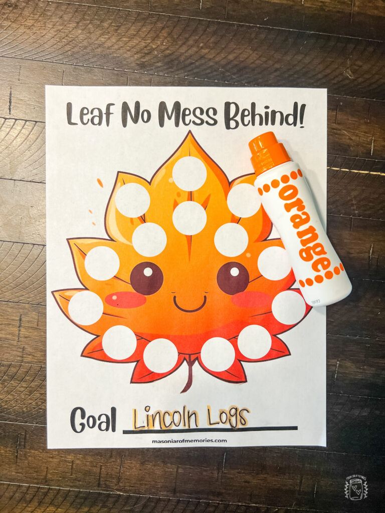 Leaf No Mess Behind Chore Chart for Kids: FREE Printable!