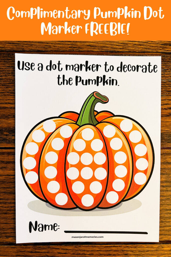 Fall Games for Kids: Free Dot Marker or Bingo Dauber Pumpkin Printable