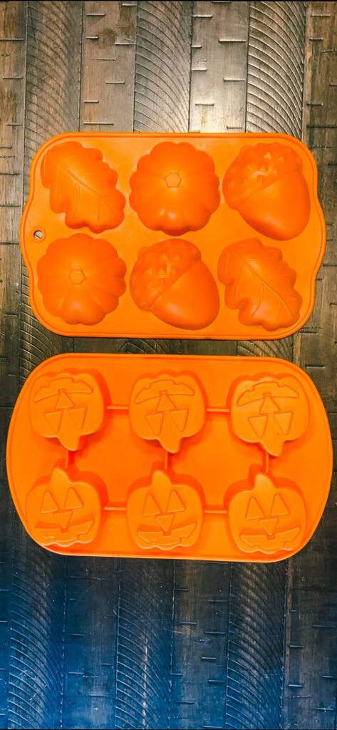 Fall-Themed Crayons orange fall silicon molds.