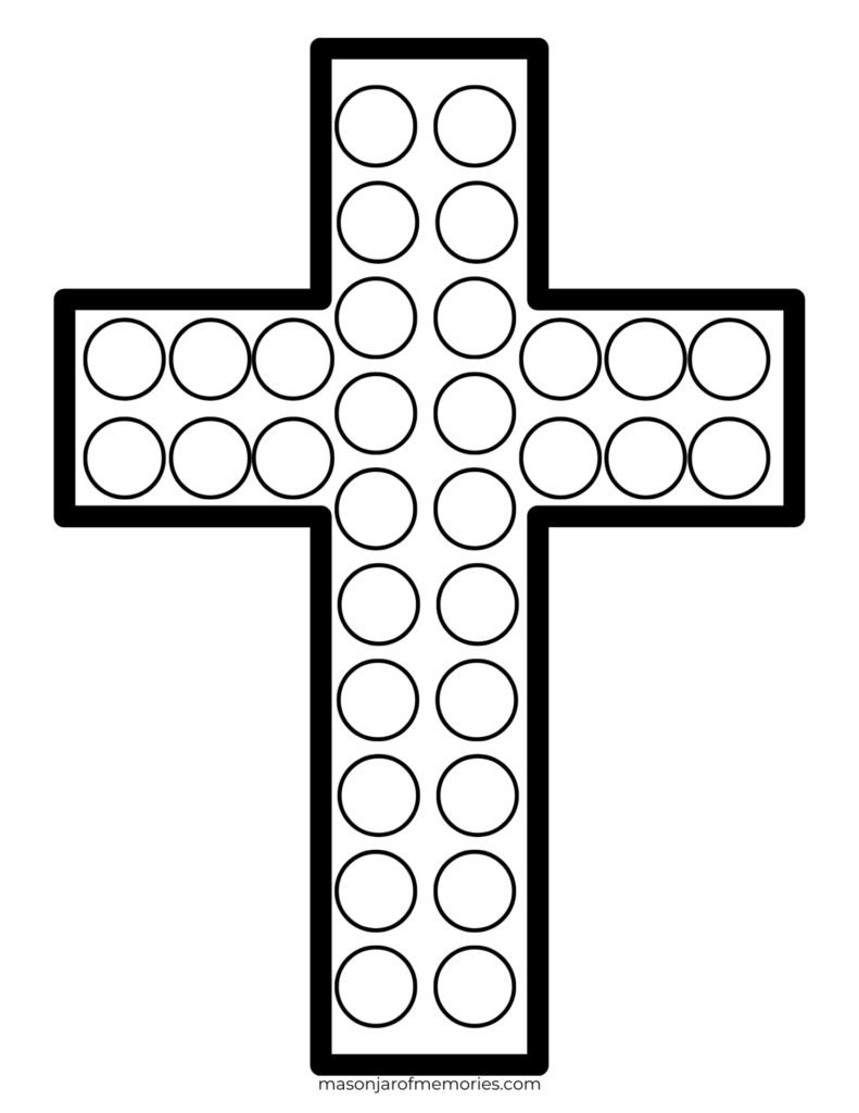 Free Cross Dot Marker Coloring Page for Kids